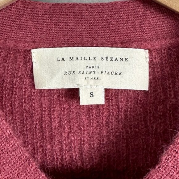 Sezane Willy Jumper Sweater Rosewood Pink Knit Baby Alpaca Italy Mohair Size S - Picture 6 of 15